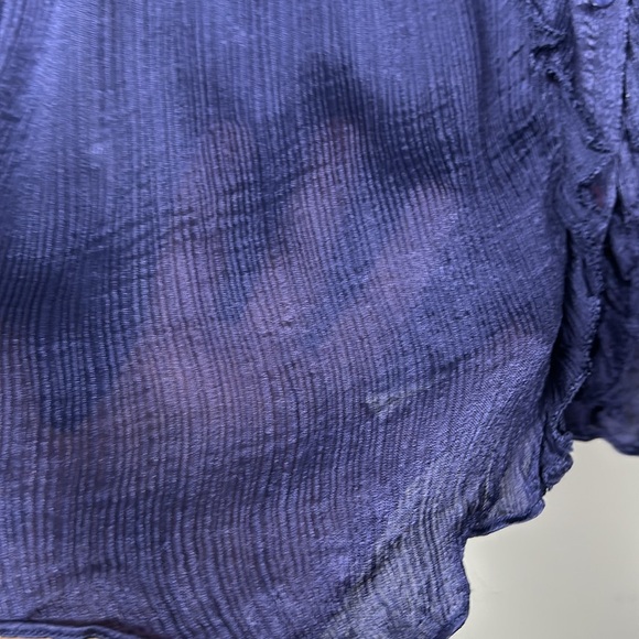 Massimo Dutti Parliament Blue Crinkle Long Sleeve button down shirt size US 10 - Picture 13 of 13